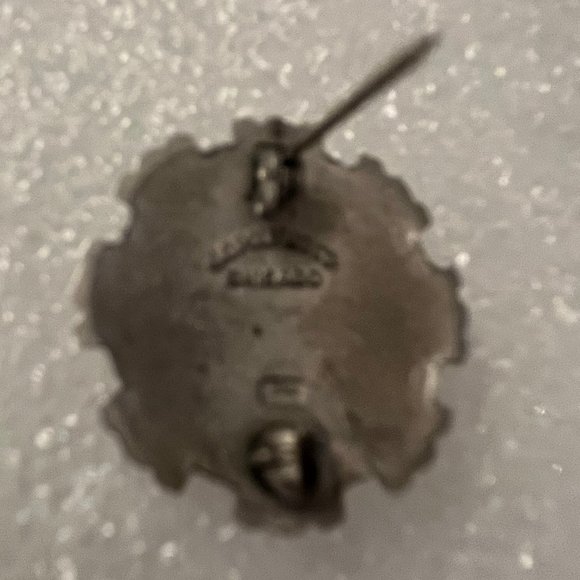 Vintage Hospital Auxiliary Pin Pollock Chgo Silver & Enamel Looks Like Sterling - Picture 2 of 2